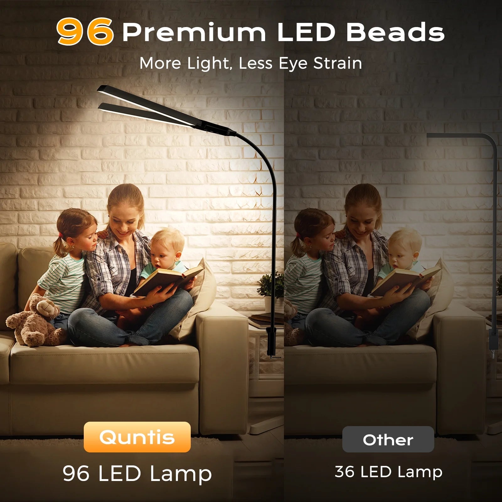 28" LED Desk Lamp, 96 Leds Eye-Care Monitor Light, 3 Brightness Levels & 4 Temperatures Flexible Gooseneck & Architect Desk Clamp for Home Office, Study, Design