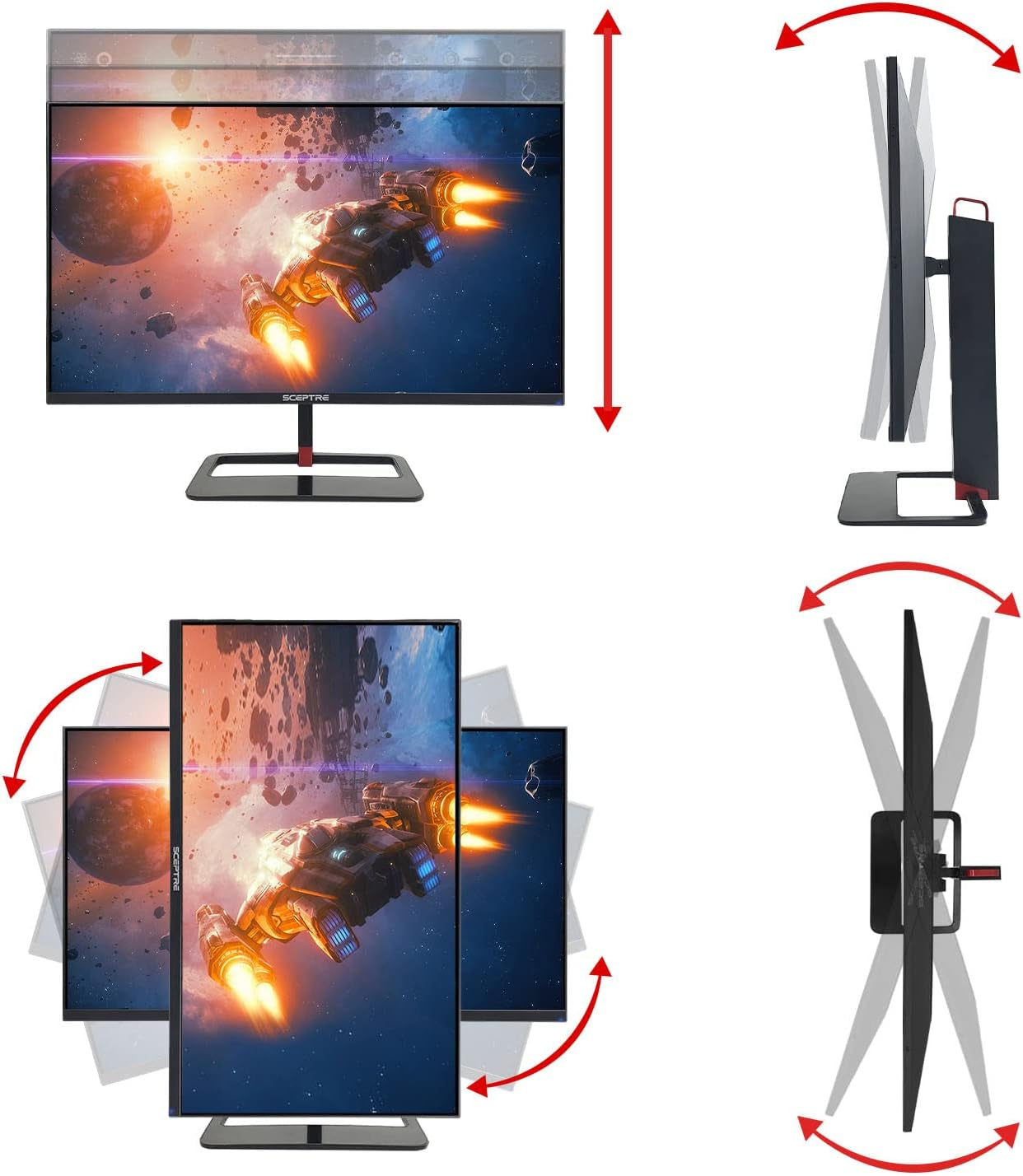 27 Inch QHD IPS LED Monitor 2560X1440 HDR400 HDMI Displayport up to 144Hz 1Ms Height Adjustable, Build-In Speakers, Gunmetal Black (E275B-QPN168)