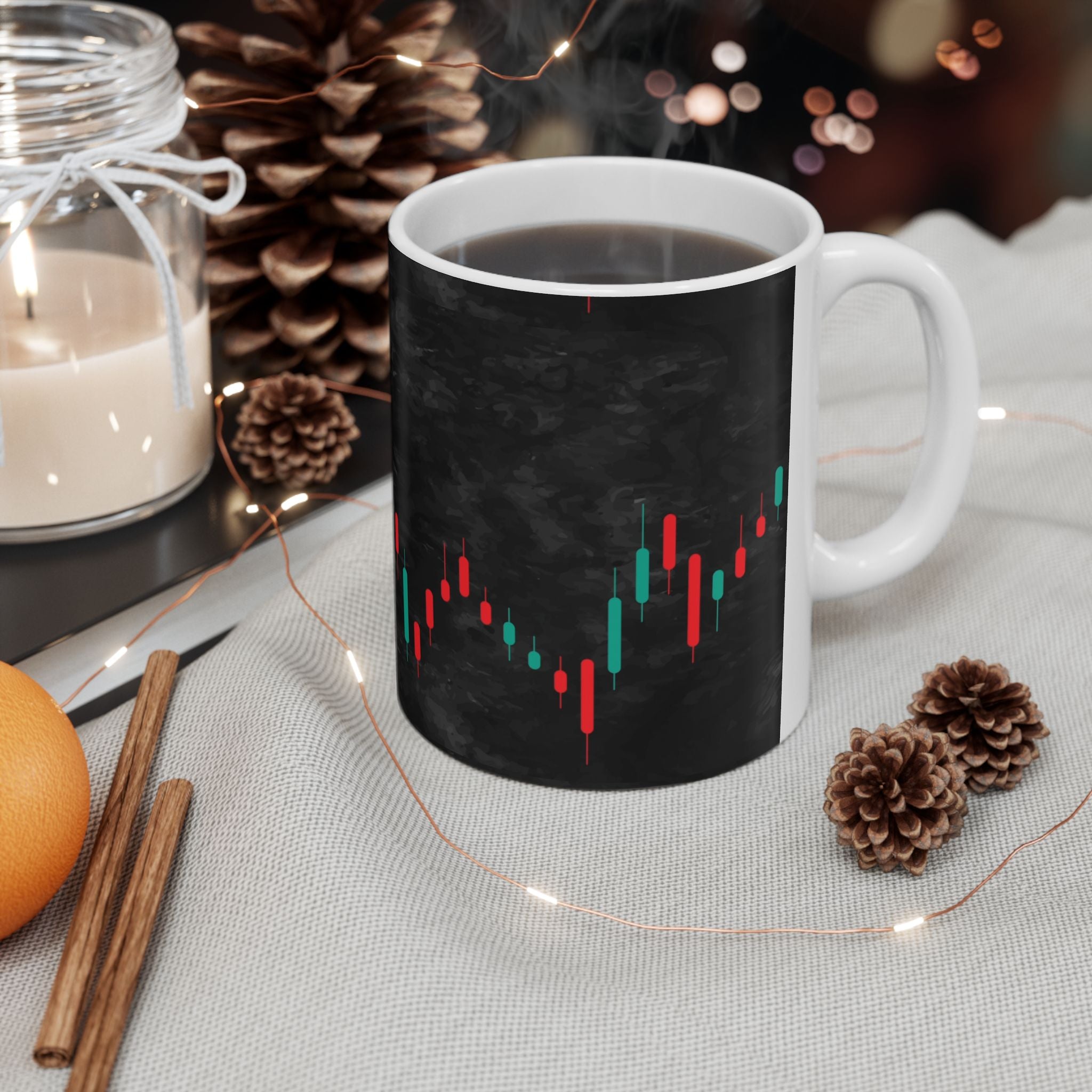 Stylish Stock Market Ceramic Mug | Perfect for Traders | 11oz | Unique Gift for Finance Enthusiasts, Coffee Lovers, Trading Decor