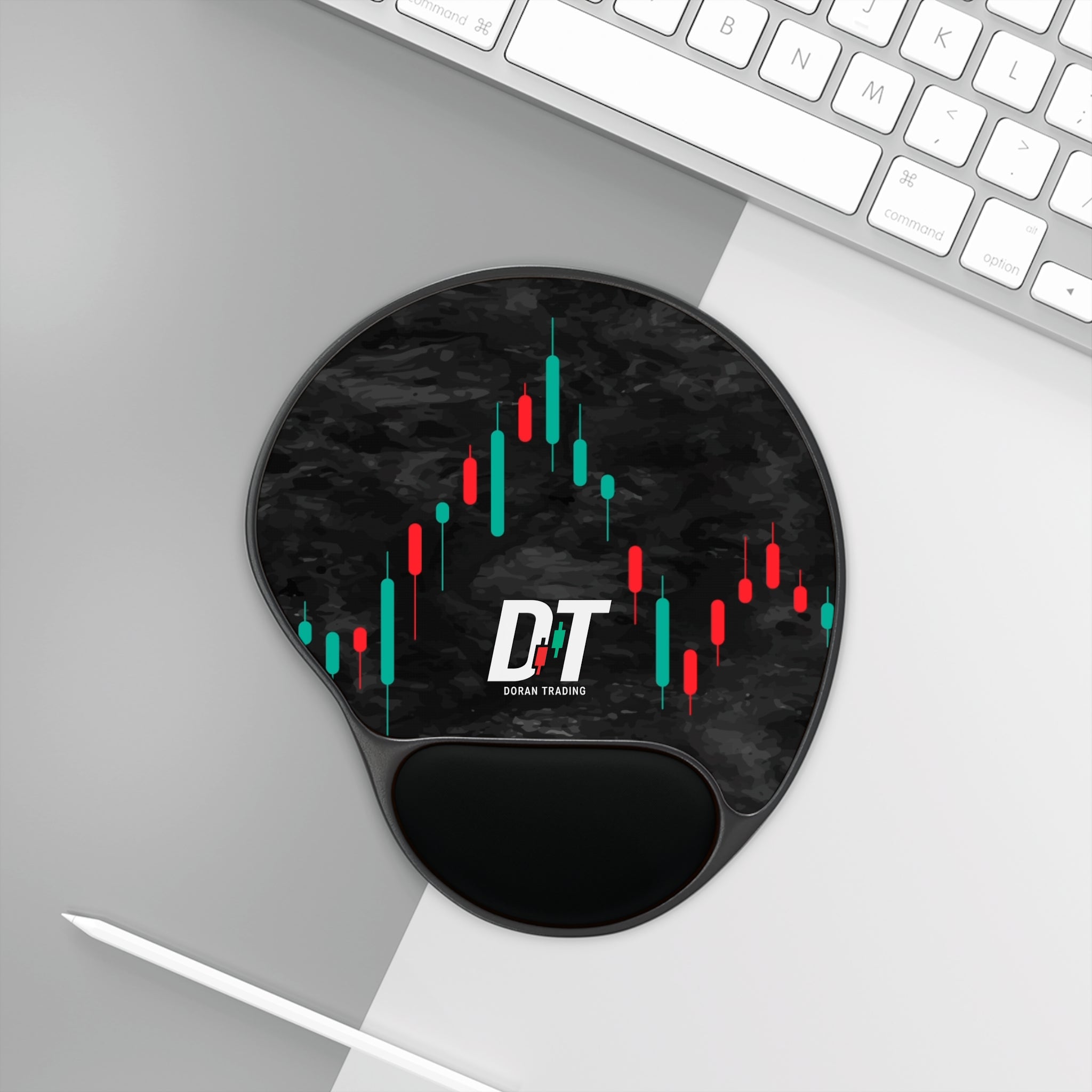 Stylish Mouse Pad With Wrist Rest for Traders, Ergonomic Desk Accessory