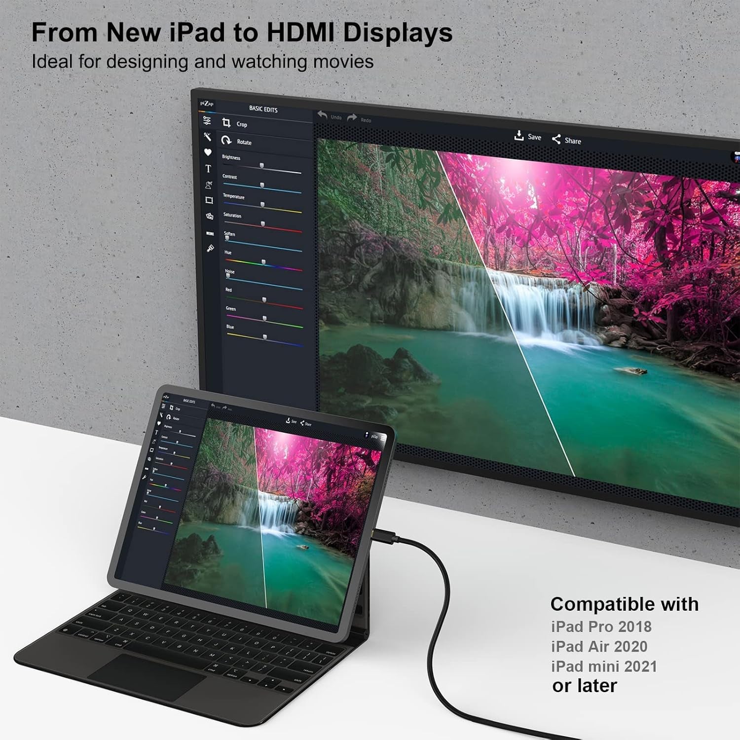 USB C to HDMI 3 Feet Cable, USB Type-C to HDMI Cable, Thunderbolt 3/4 Compatible with Iphone 15 Pro/Max, Macbook Pro/Air 2023, Ipad Pro, Surface Book 2, Galaxy S23