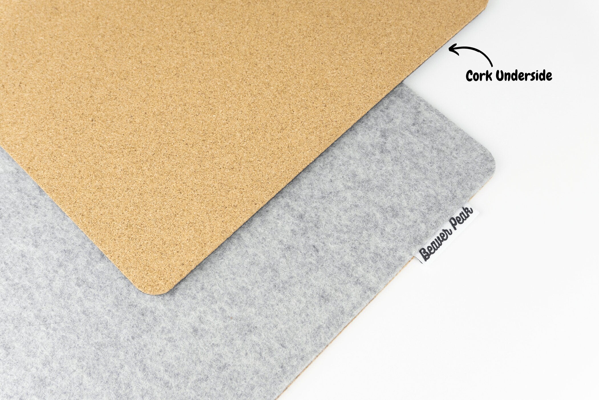 Felt and Cork Desk Mat, Wool and Cork Desk Mat, Anti-Microbial Wool Desk Pad, anti Slip Cork Layer, Merino Wool Laptop Mat, Made in Canada