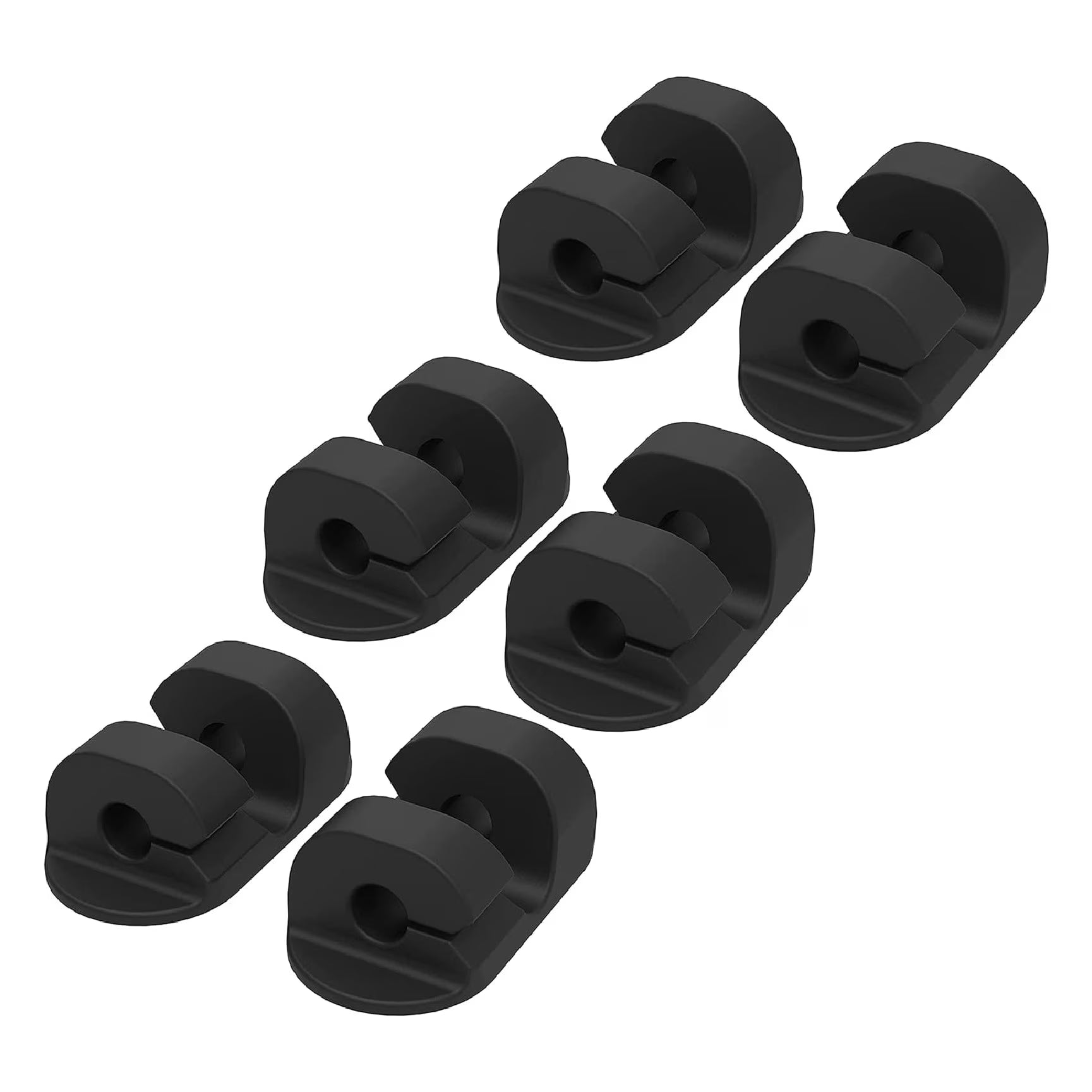 CMAA2-6PKRP Stickem 6 Pack Adhesive Cable and Wire Management Organizer Clips Holders Black