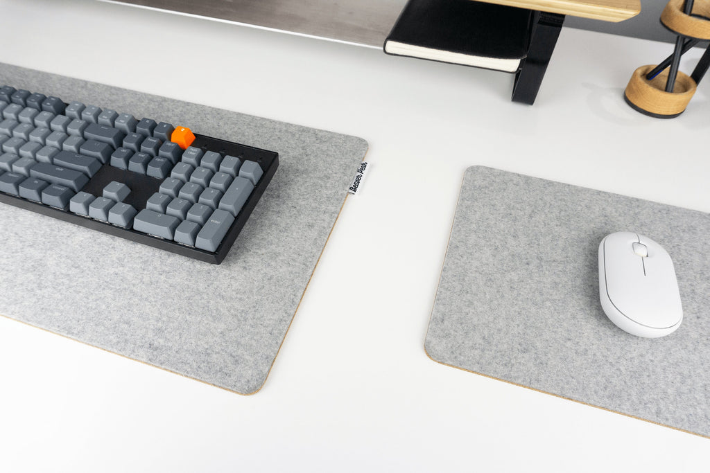 Felt and Cork Desk Mat, Wool and Cork Desk Mat, Anti-Microbial Wool Desk Pad, anti Slip Cork Layer, Merino Wool Laptop Mat, Made in Canada