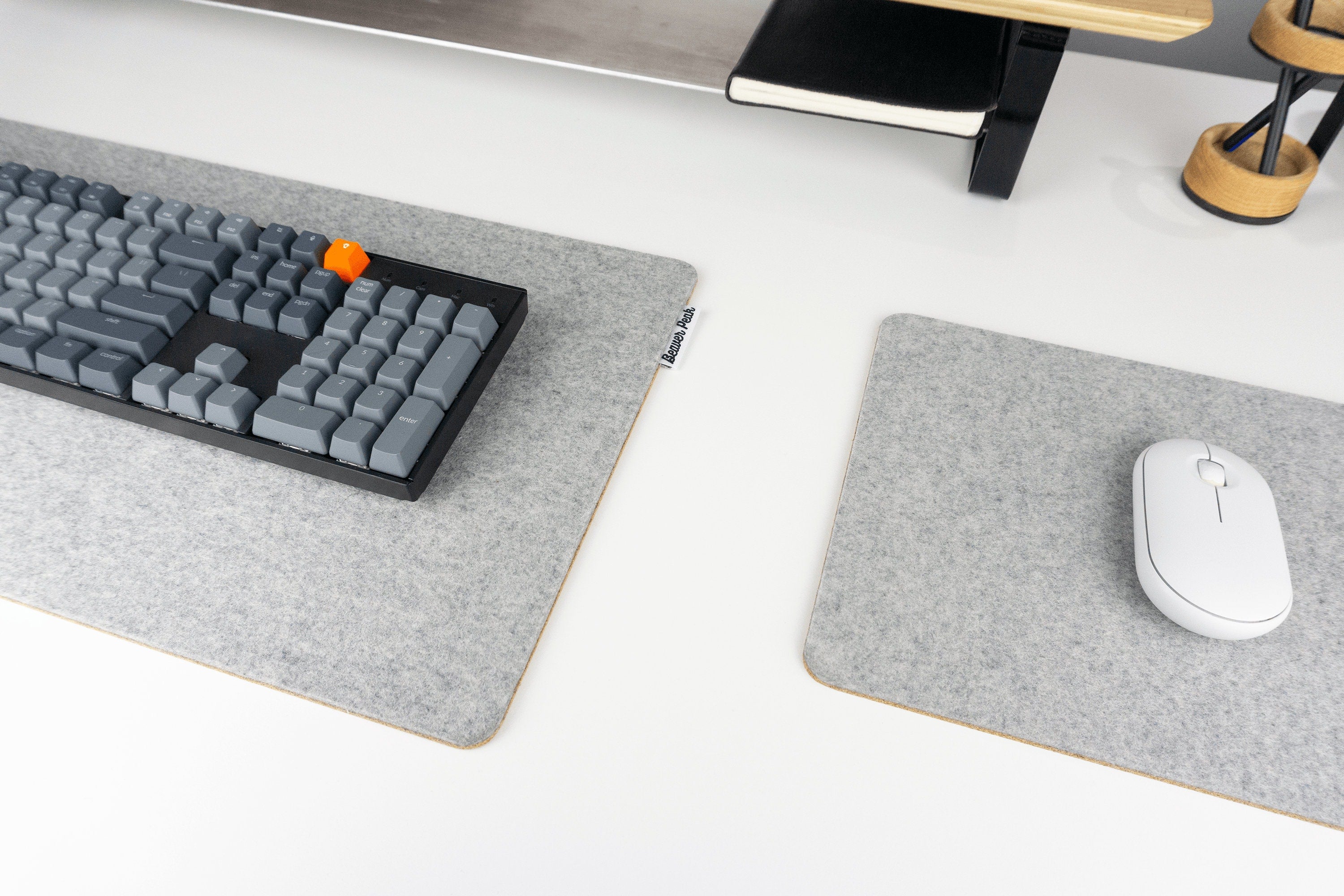 Felt and Cork Desk Mat, Wool and Cork Desk Mat, Anti-Microbial Wool Desk Pad, anti Slip Cork Layer, Merino Wool Laptop Mat, Made in Canada